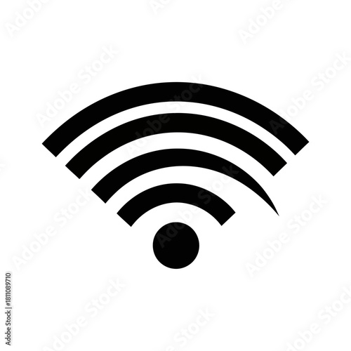 Simple Black Wifi Symbol Icon Graphic.