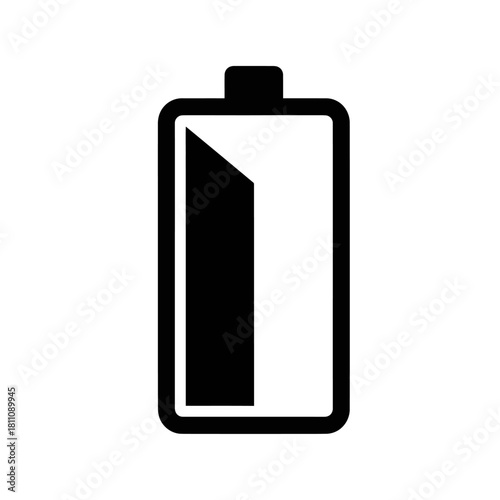 Battery Icon Showing Low Charge Level.