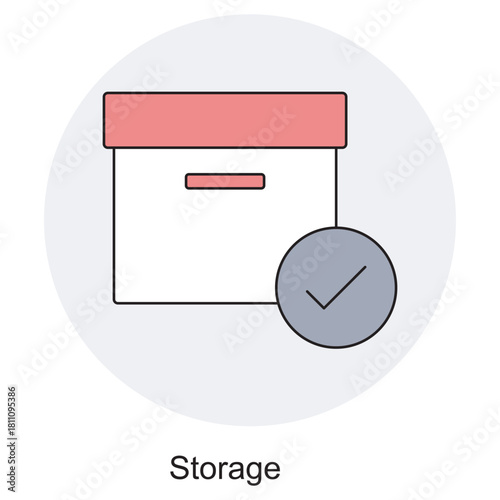 Storage Icon, Storage Unit, Secure Storage, Organized Space, Storage Container, Illustration,, vector