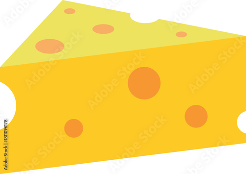 Cheese slice illustration shows tasty block