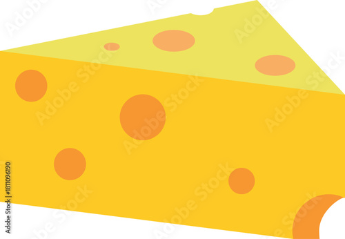 Cheese slice illustration shows tasty block