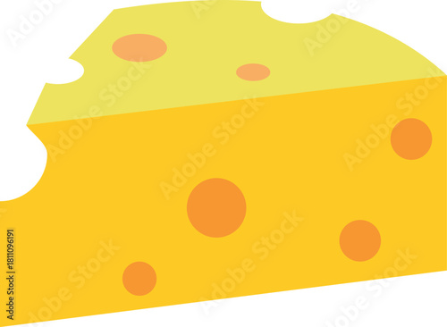 Cheese slice illustration shows tasty block