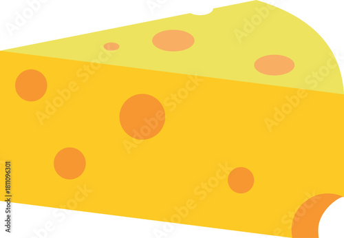Cheese slice illustration shows tasty block