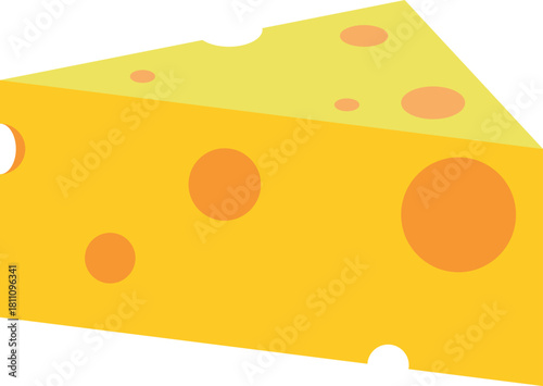 Cheese slice illustration shows tasty block