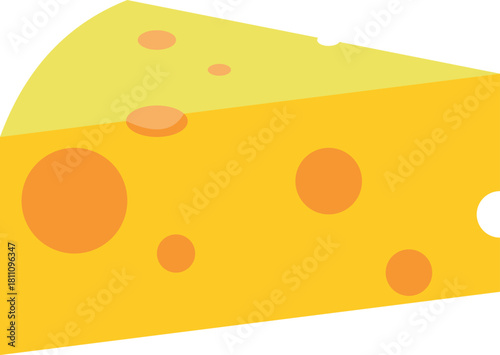 Cheese slice illustration shows tasty block