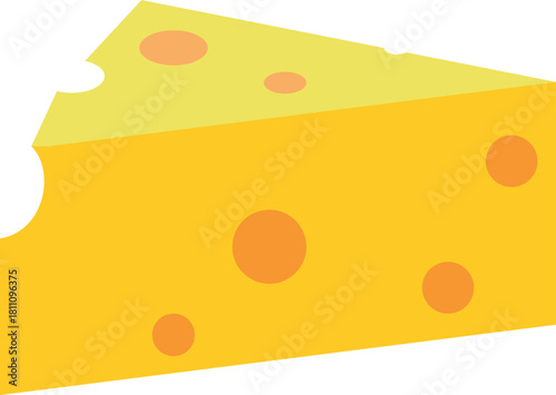 Cheese slice illustration shows tasty block