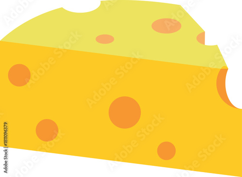Cheese slice illustration shows tasty block