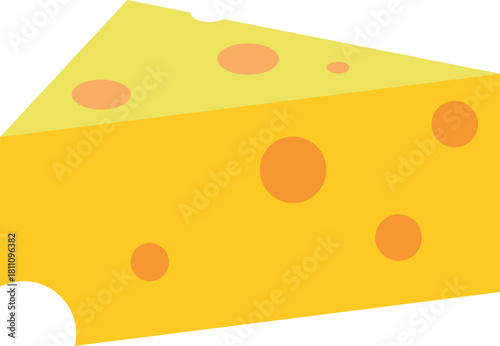 Cheese slice illustration shows tasty block