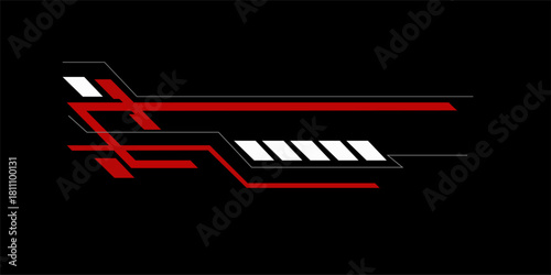 Vector abstract stripe for sports car, motorcycle, boat, yacht, sticker for vehicles. Arrow, striped design element. Modern vector background.