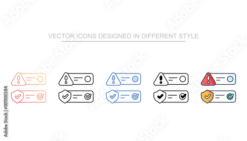 Decision Risk line icon set vector stock with white background
