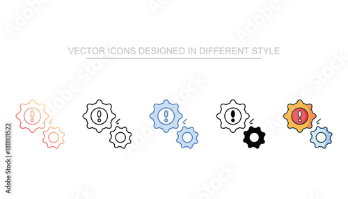 Operational Risk line icon set vector stock with white background