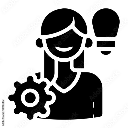 female entrepreneur glyph icon