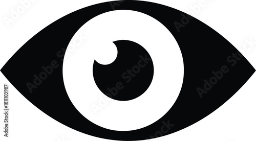 Eye vision health care sight optical ophthalmology look see observe icon eps silhouette