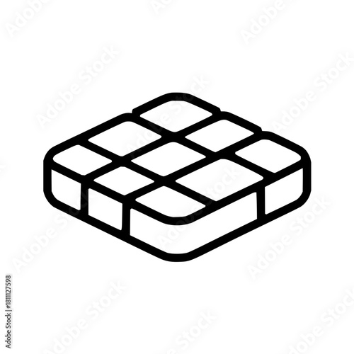 Isometric waffle grid pattern breakfast food dessert sweet treat bakery pastry delicious tasty yummy 3d design