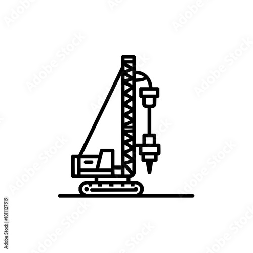 Pile driver machine construction equipment drilling rig heavy machinery foundation engineering building site tool work