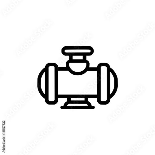 Illustration of industrial valve pipeline plumbing system water pipe fitting equipment component design element