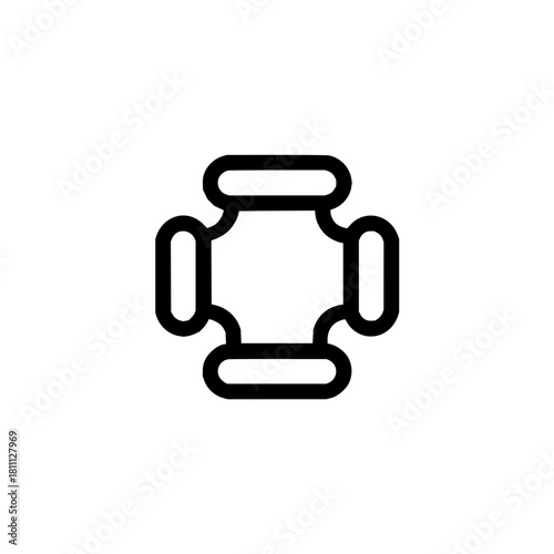 Cross symbol abstract geometric shape connection network link structure design element vector illustration