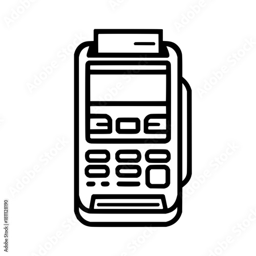 Point of sale pos terminal machine credit card payment device electronic cash register business finance banking retail