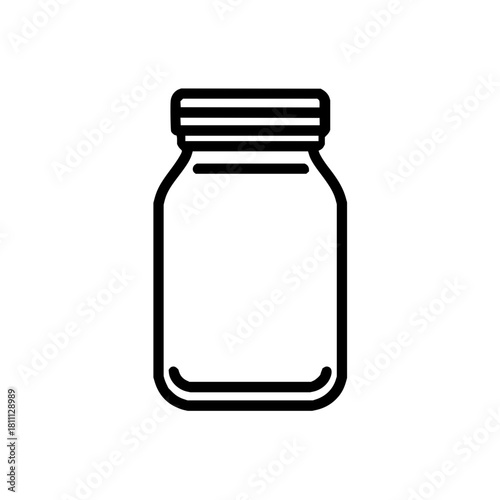 Outline jar container vector design element storage canning preserve kitchen pantry food illustration graphic 100