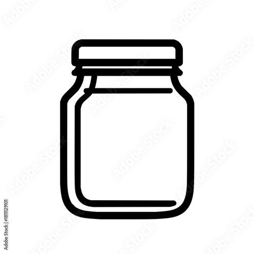 Outline jar storage container glass canning mason kitchen food preserve vector illustration graphic design art