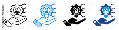 Strategy icon set multiple style collection