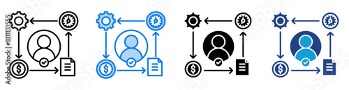 Project Management icon set multiple style collection