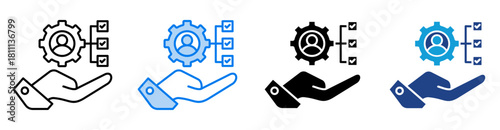 Responsibility icon set multiple style collection