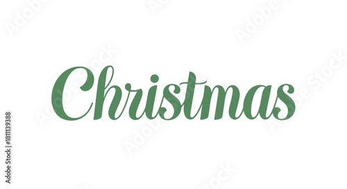 Elegant green cursive "Christmas" text, perfect for holiday greetings and festive designs.
