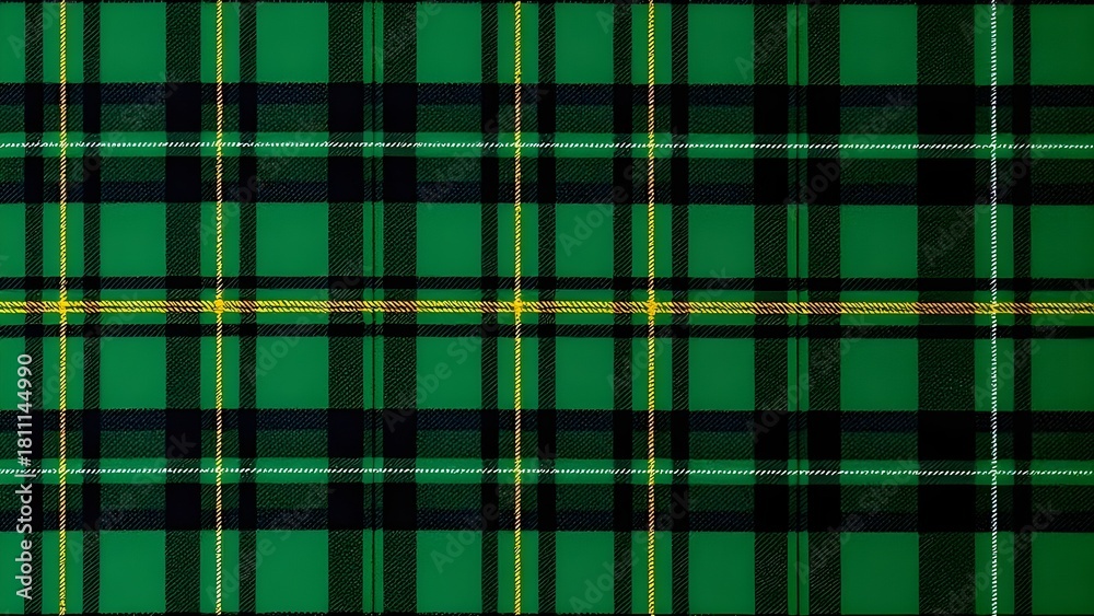 Fototapeta premium 초록,연두색,검정,노란색 겨울목도리 체크패턴Green, light green, black, yellow winter turtleneck check pattern