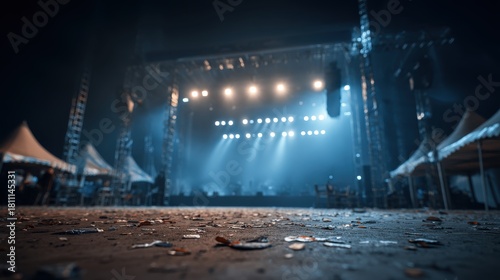 Event Stage with Litter and Tents