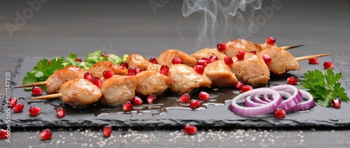 chicken appetizers with pomegranate