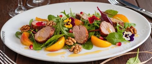 colorful gourmet plating salad.
