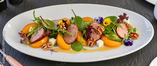 colorful gourmet plating salad.