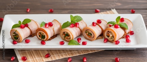  pork rolls topped 