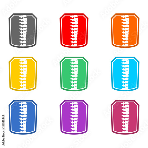 Spine protection and care  icon isolated on white background. Set icons colorful