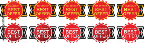 Best Offer Discount Percentage Sale Badges Collection