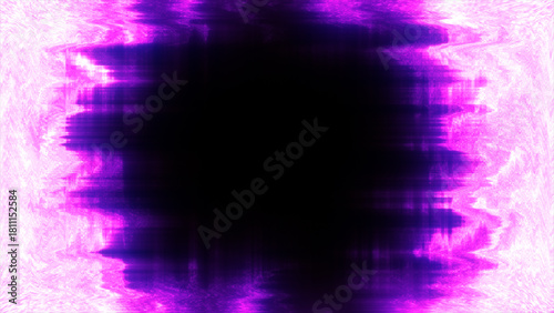 Electric magenta portal with glitch-like streaks and distorted energy framing a central black void
