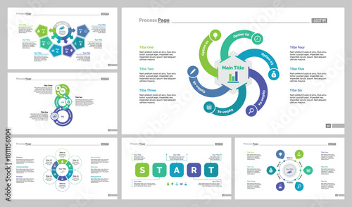 Six Strategy Slide Templates Set