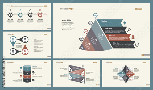 Six Finance Charts Slide Templates Set