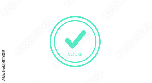Trustworthy secure modern badge with checkmark for website security and privacy assurance, perfect for e-commerce brands and tech companies