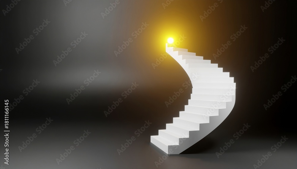 Obraz premium Minimalist Spiral Staircase Leading to Light