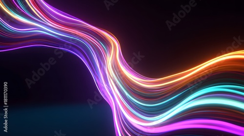 Wavy neon lines