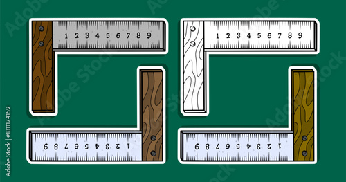 Steel Measuring Ruler Illustration Cartoon Illustration