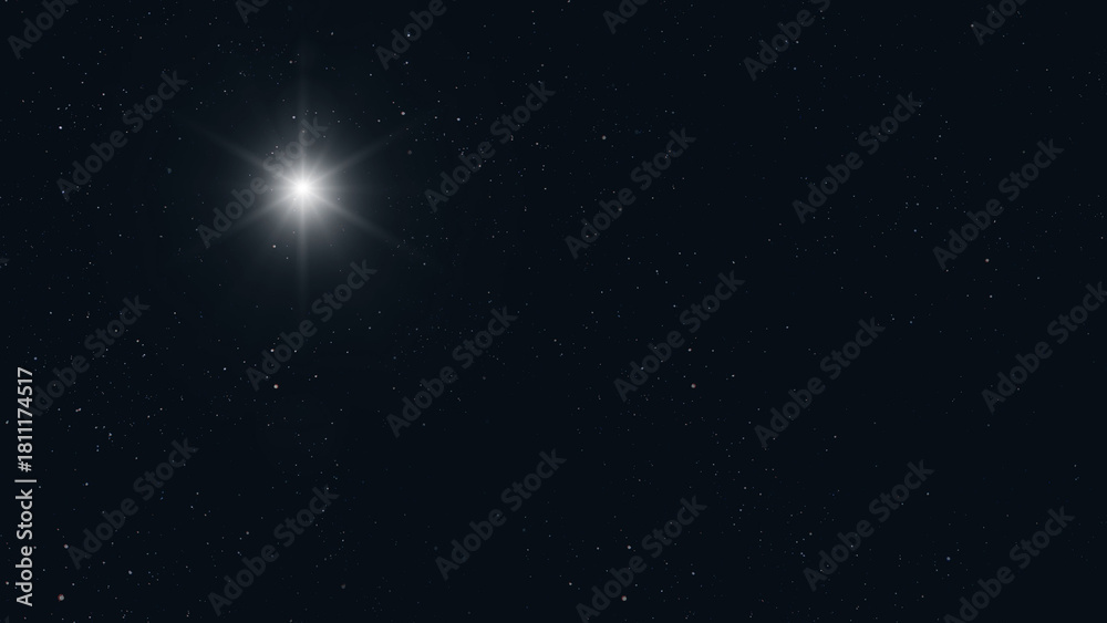 Fototapeta premium night Christmas panorama with a star in the sky