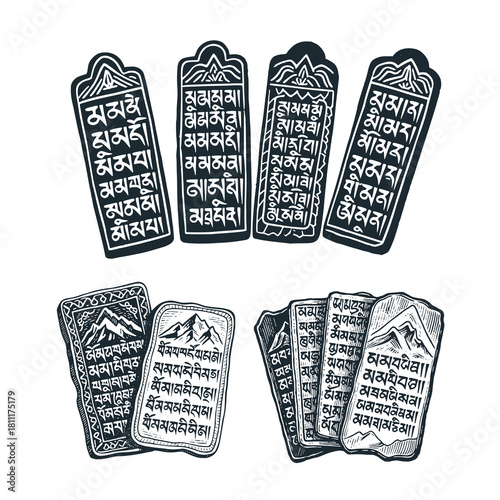 Ancient Tibetan Script Tablets