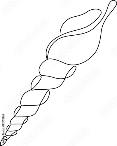 Minimalist Continuous One-Line Drawing of Long Snail