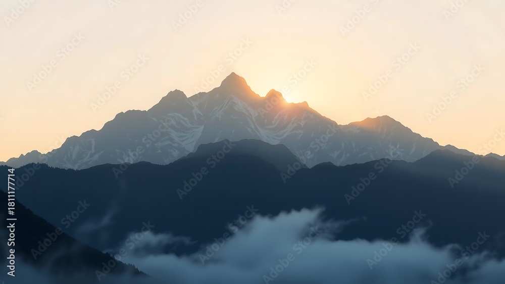 Obraz premium Ethereal Mountain Sunrise