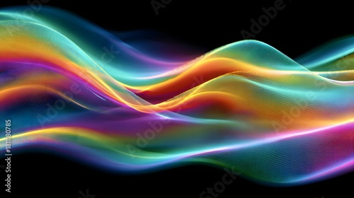 Vibrant wavy rainbow spectrum