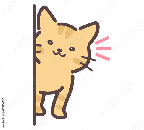 こちらを見ている茶色の猫