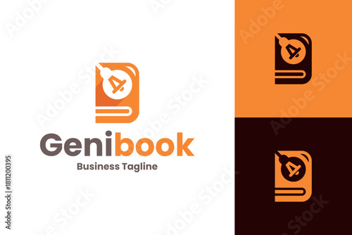 genius book education logo vector